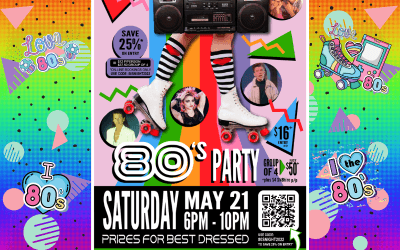 Back by popular demand – 80’s Party at Sk8house