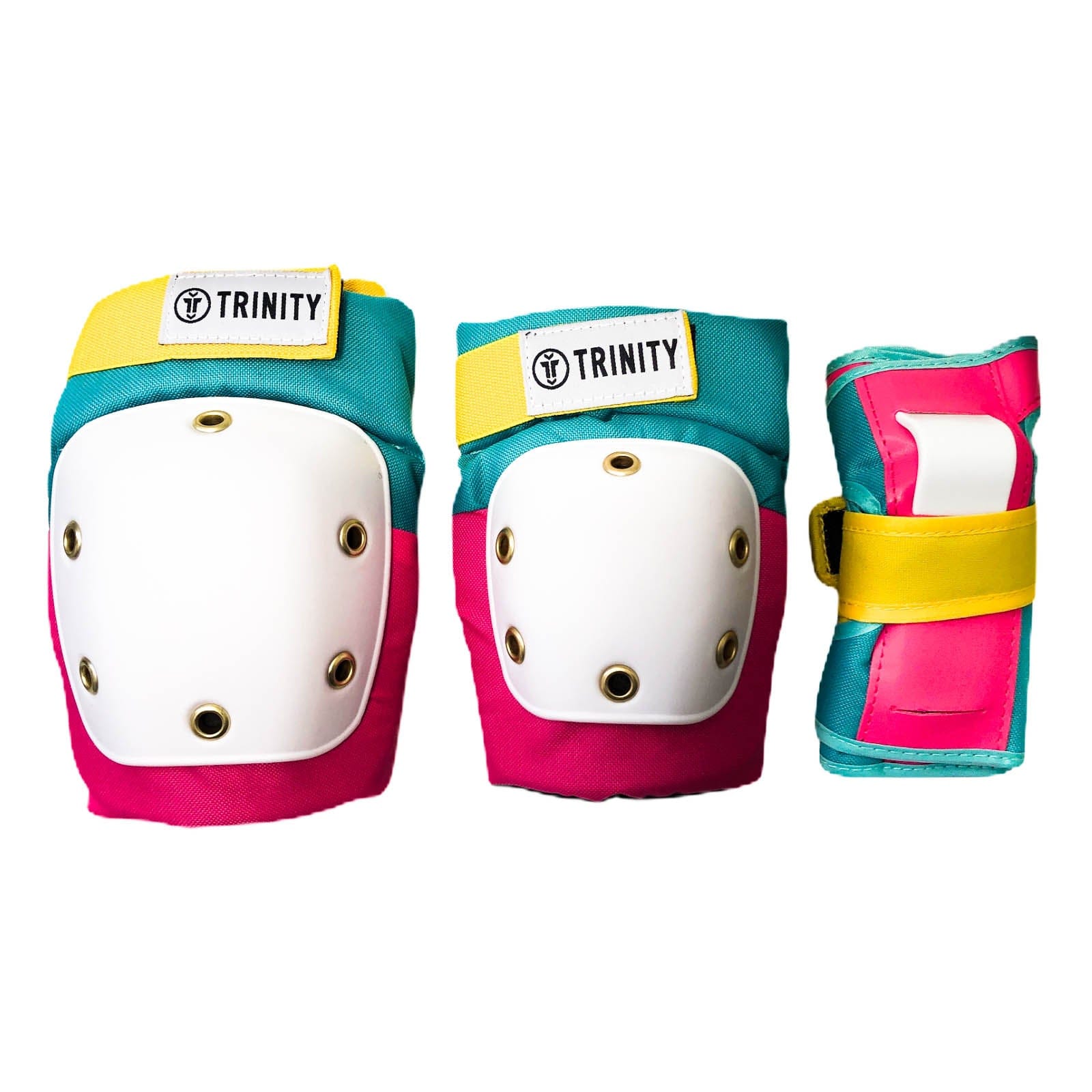 Trinity - Protective Pads Set - Teal / Pink / Yellow