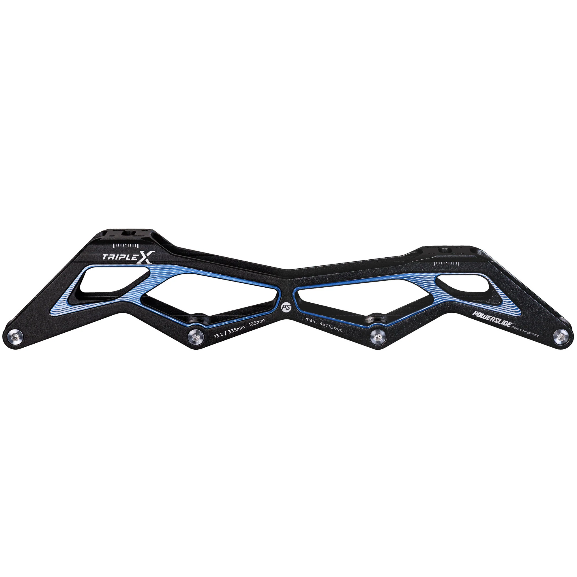 Powerslide Triple X – Inline Speed Frame – 4×110 (Black/Blue)