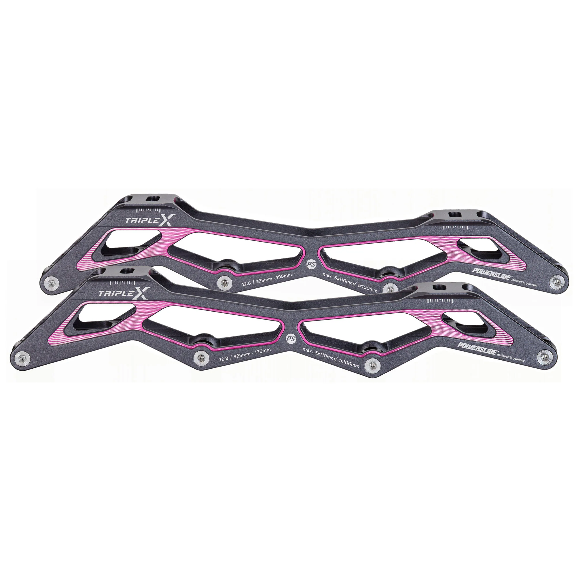 Powerslide Triple X - Inline Speed Frame - 3x110/1x100 (Titanium Pink)