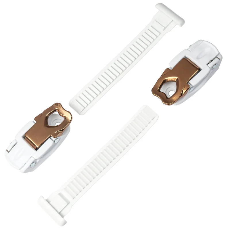 Powerslide Icon Buckle (inc. Strap) - White (Pair)